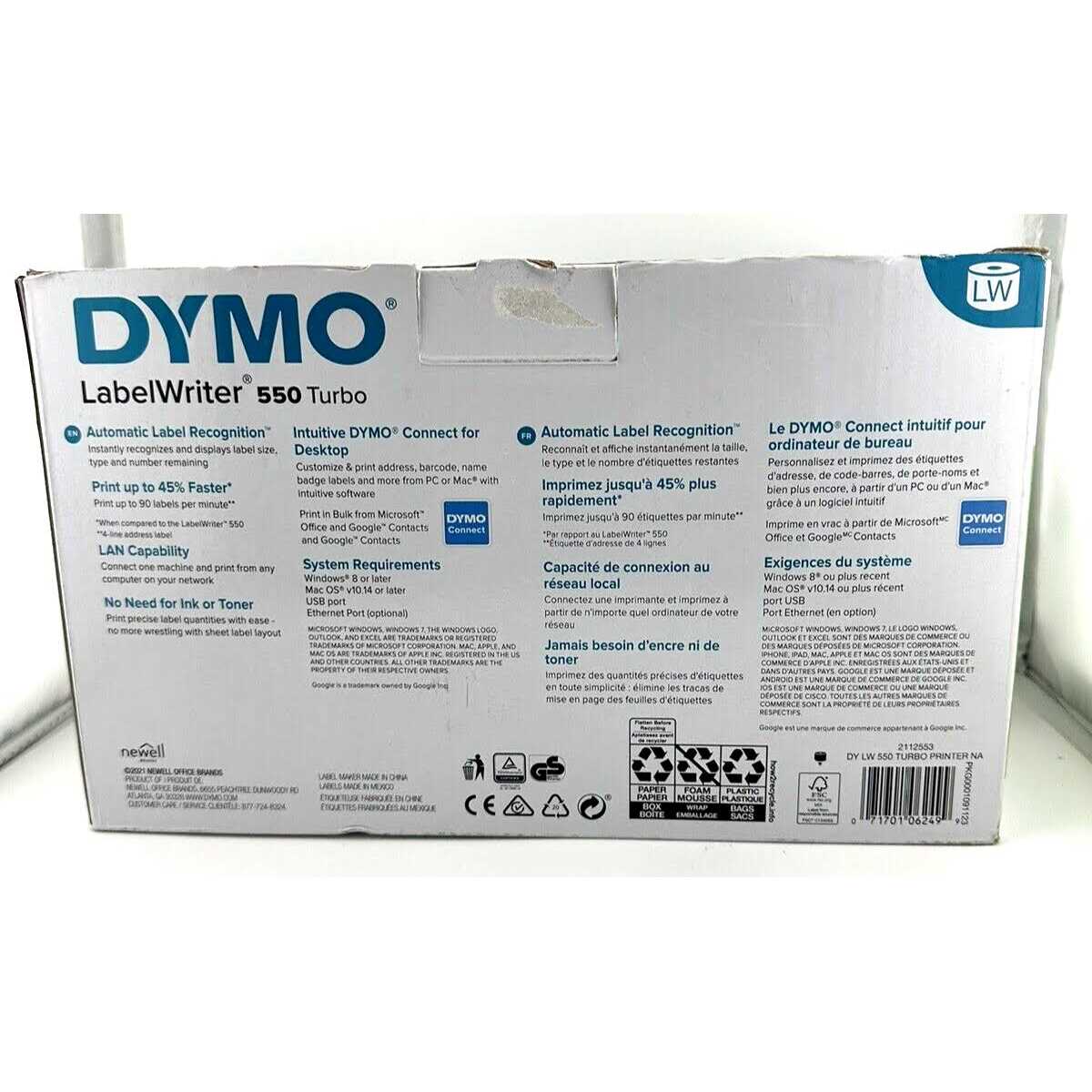 Dymo LabelWriter 550 Turbo Label Printer - Image 3