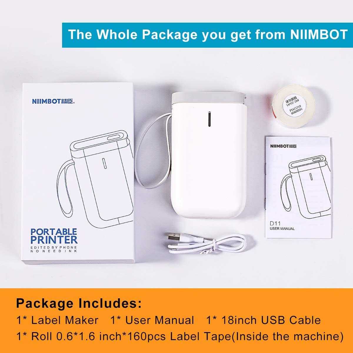 NIIMBOT Label Maker Machine D11 Label Printer Tape Included Portable Wireless - Image 5