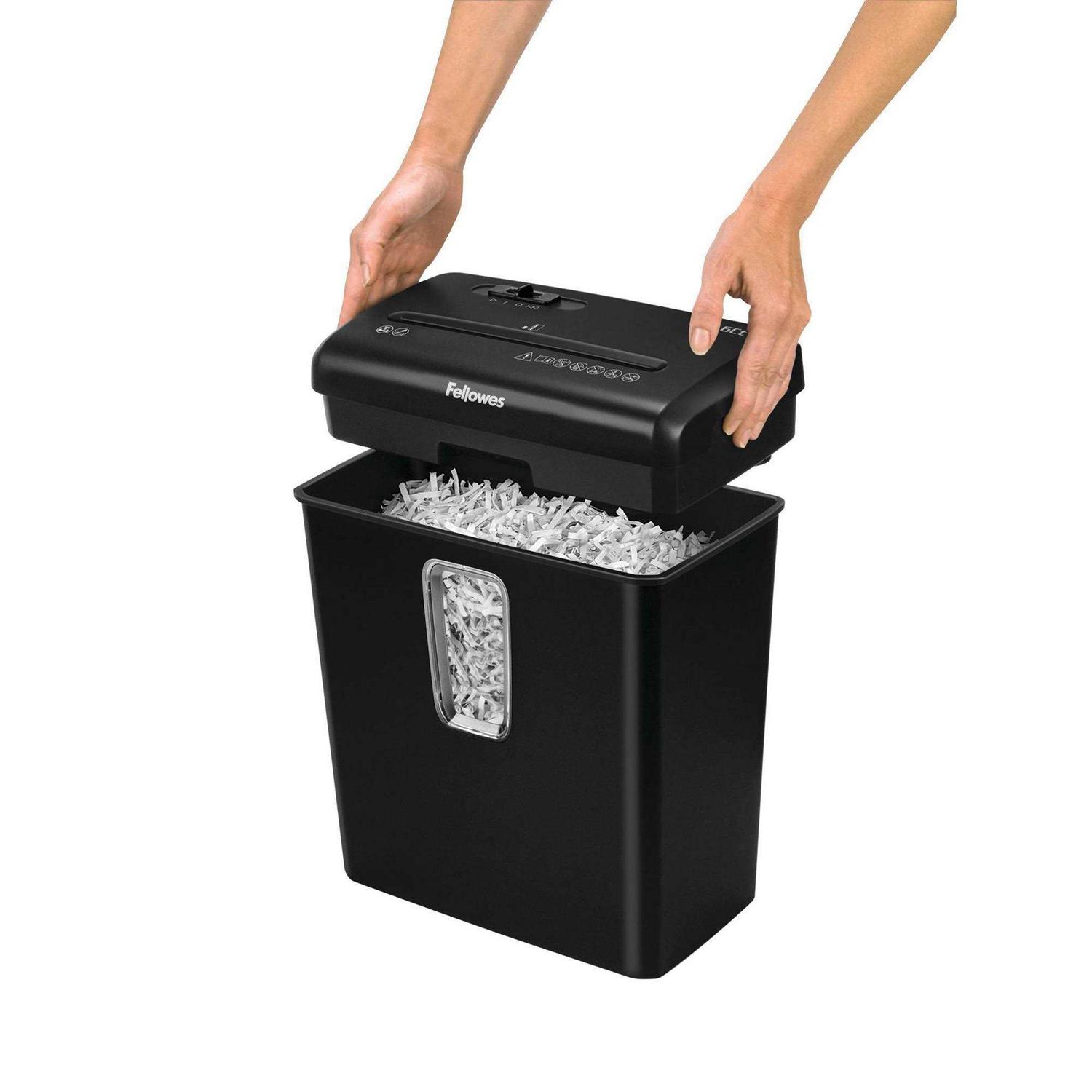 Fellowes Powershred 6ct Cross-Cut Paper Shredder - Image 5