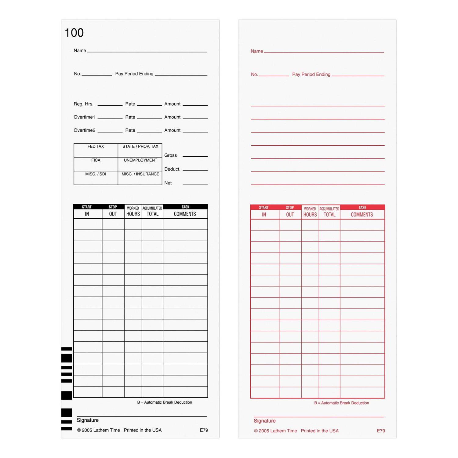 Time Clock Cards for Lathem Time 7000E/7500E - Image 3