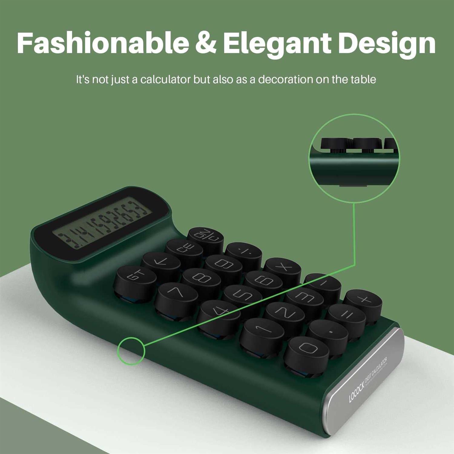LOCOCK mechanical switch calculator,handheld for daily and basic office,10 digit large lcd display - Image 3