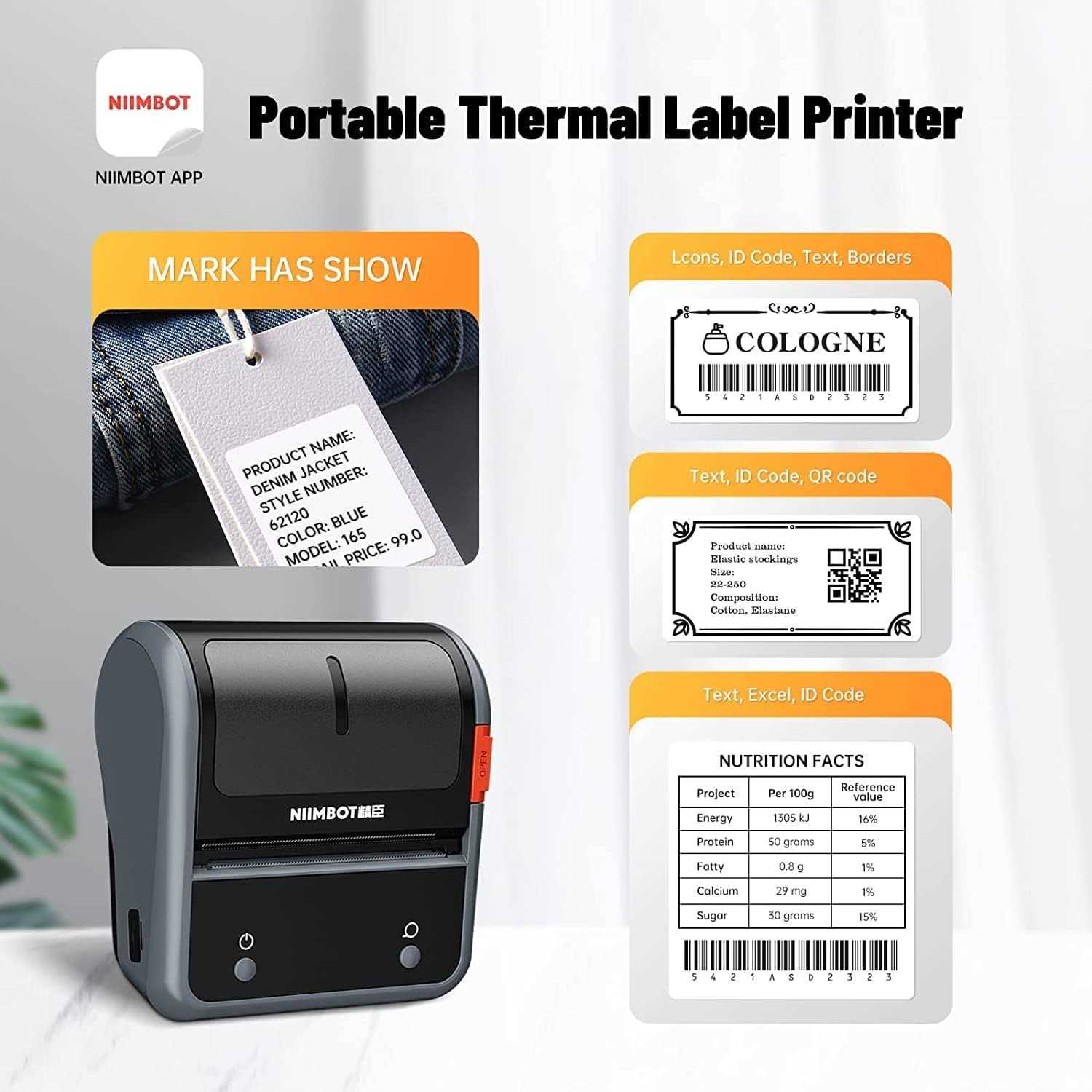 Niimbot B3S Label Maker with Tape 3Inch Portable Bluetooth Thermal Label Printer - Image 5