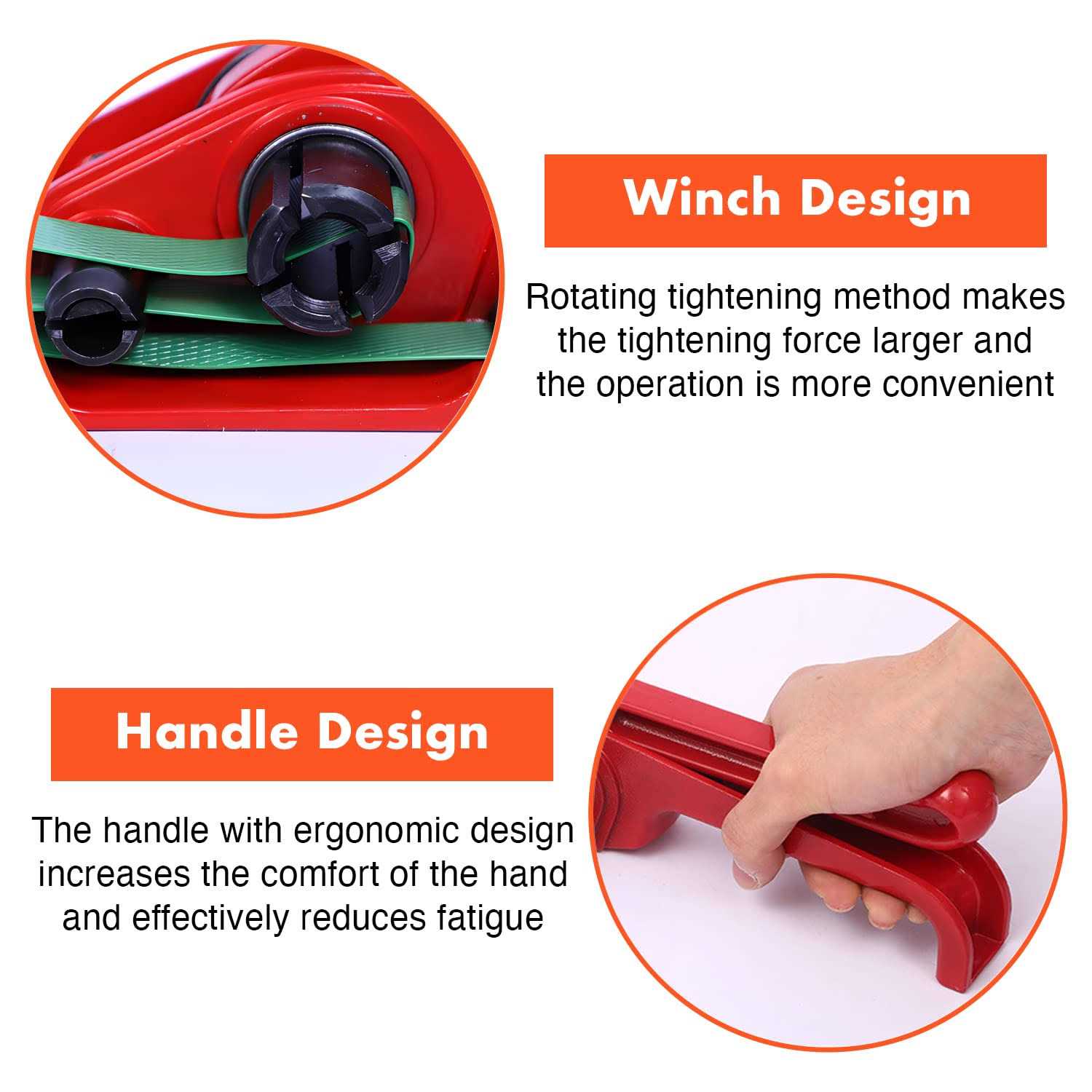 Heavy Duty Poly Strapping Tensioner & Cutter Manual Banding Tools Windlass for 1/2 -3/4 Width Polyester Polyproplyn Strap - Image 3