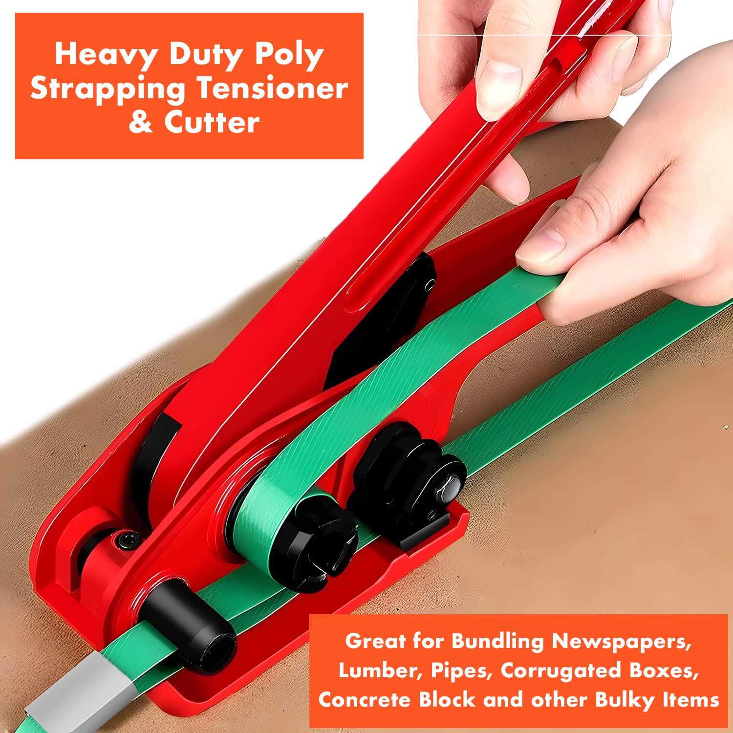 Heavy Duty Poly Strapping Tensioner & Cutter Manual Banding Tools Windlass for 1/2 -3/4 Width Polyester Polyproplyn Strap - Image 5