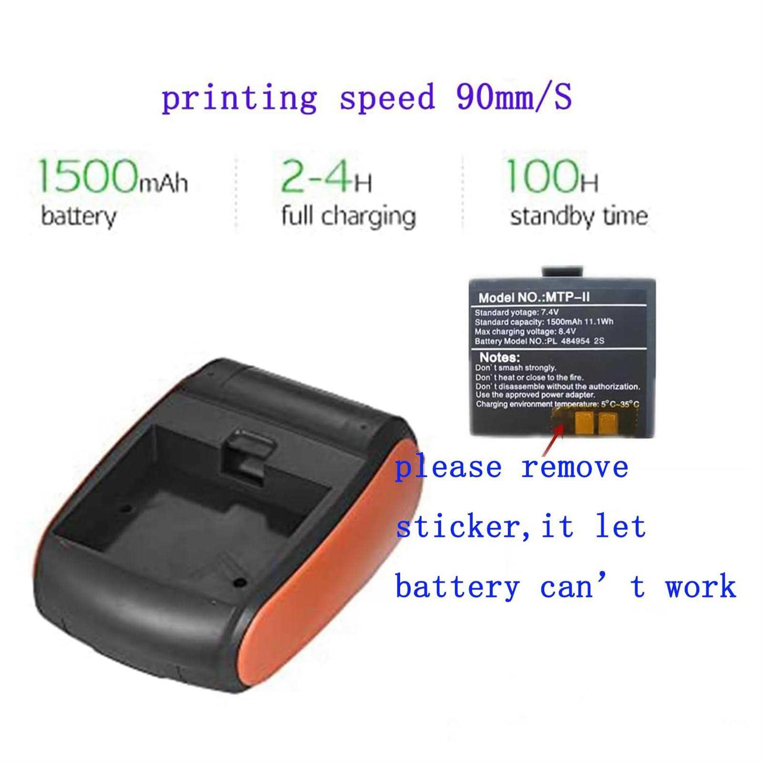 Receipt Printer 58mm Wireless Bluetooth Portable Mini Thermal pos Printer,2 inch Pocket Ticket Bill iOS Android Invoice Printer for Small Business - Image 4