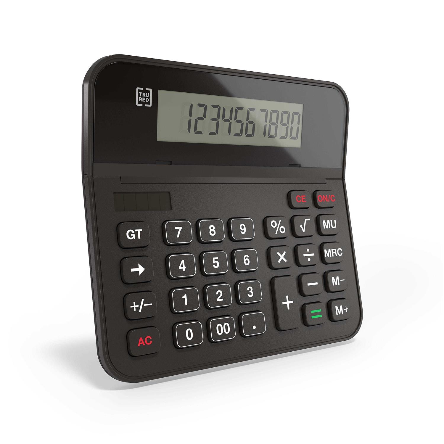 Tru RED Staples 10-Digit Battery/Solar Powered Basic Calculator - Image 4