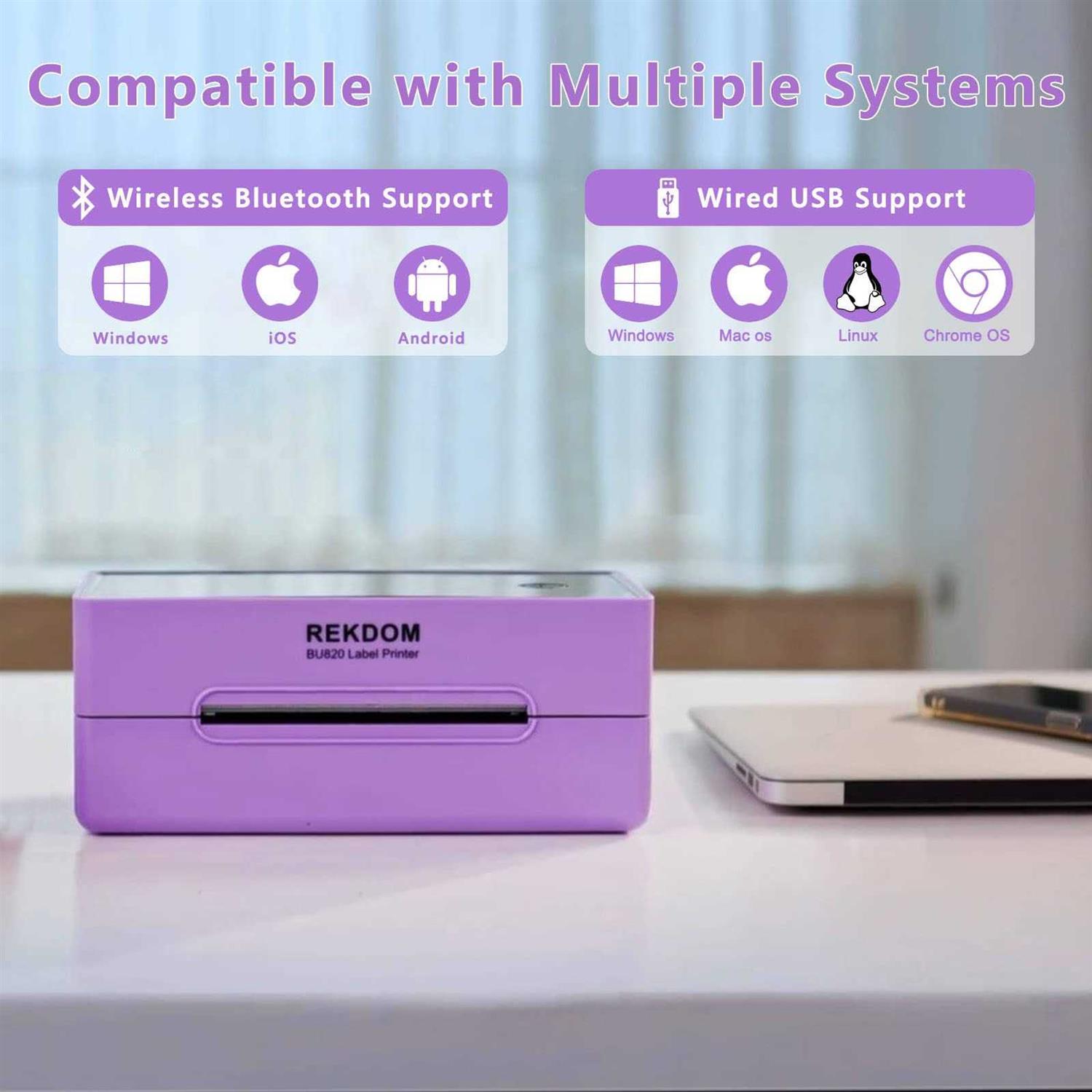 REKDOM Bluetooth Label Printer Wireless Thermal Printer for Shipping Packages, Compatible with iPhone, Android and Windows - Image 3