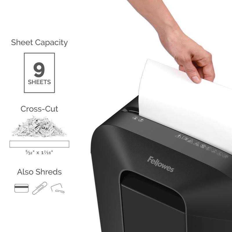 Fellowes Powershred LX50 9 Sheet Cross-Cut Shredder - Image 5