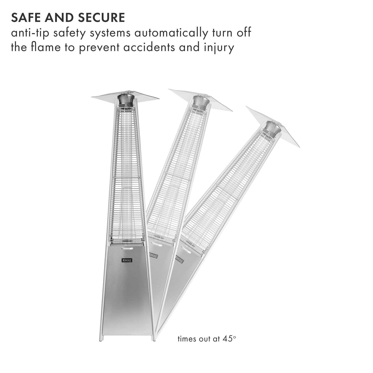 Kinger Home 46000 BTU Outdoor Propane Patio Heater with Wheels - Image 4