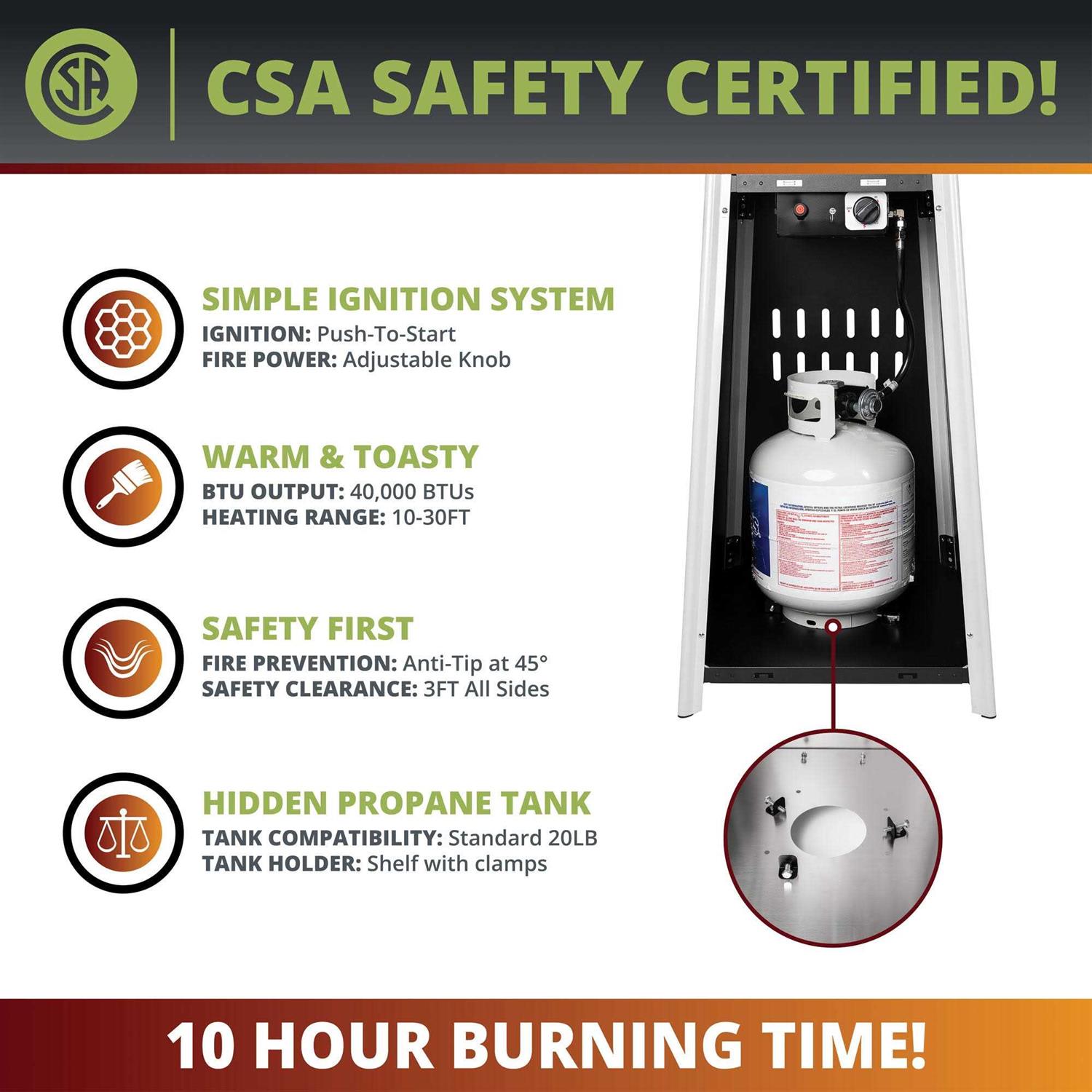 Kinger Home 46000 BTU Outdoor Propane Patio Heater with Wheels - Image 5