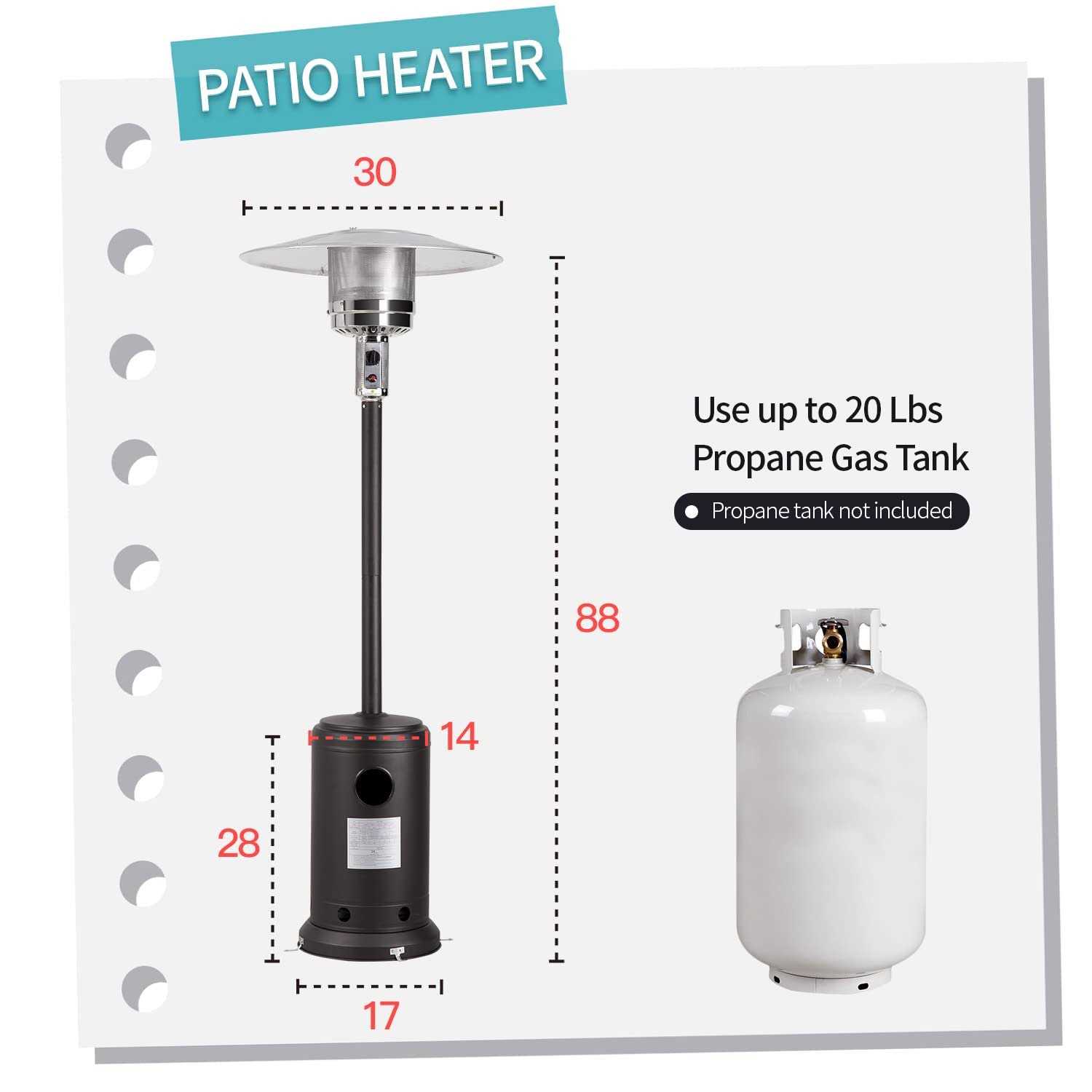 Propane Patio Heater FDW Finish - Image 4