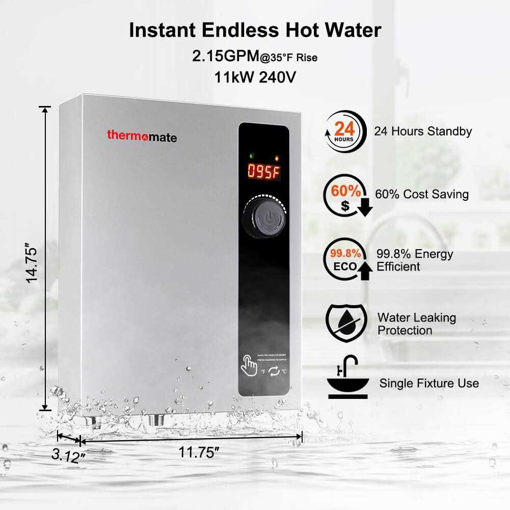 thermomate Tankless Electric Water Heater Instant Unlimited Hot Water - Image 3