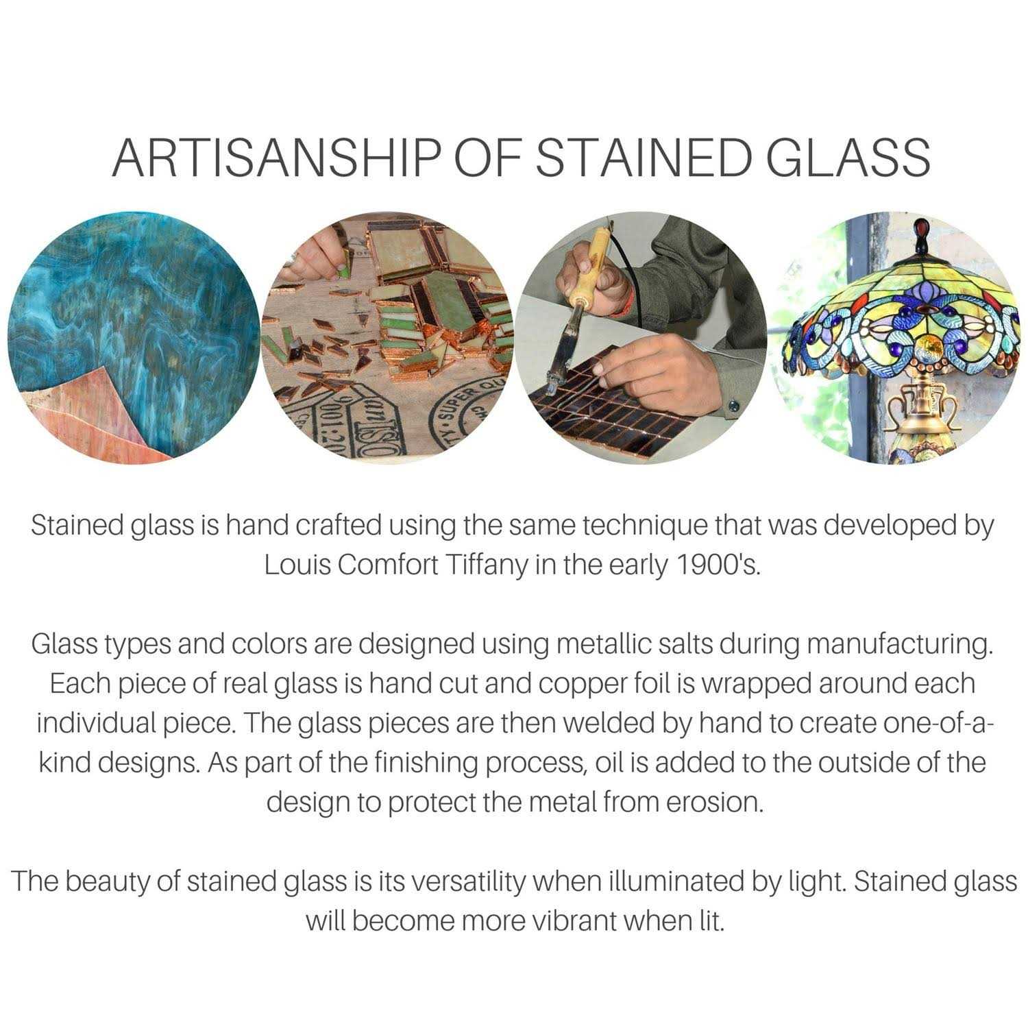 River of Goods 52 Halston Stained Glass LED Ceiling Fan With Light - Image 5