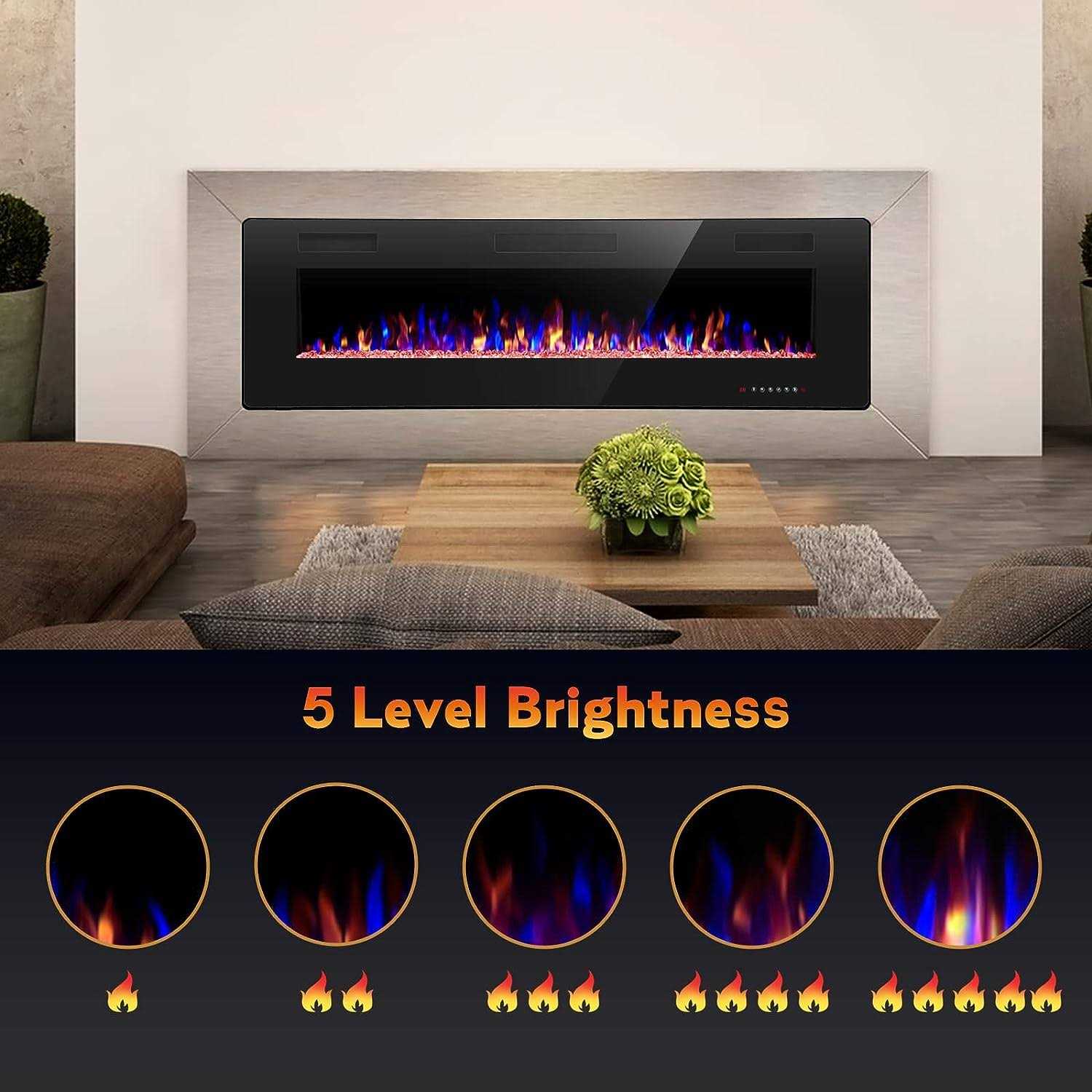 R.w.flame Electric Fireplace 50 inch Recessed And Wall Mounted,The Thinnest Fireplacelow Noise - Image 4
