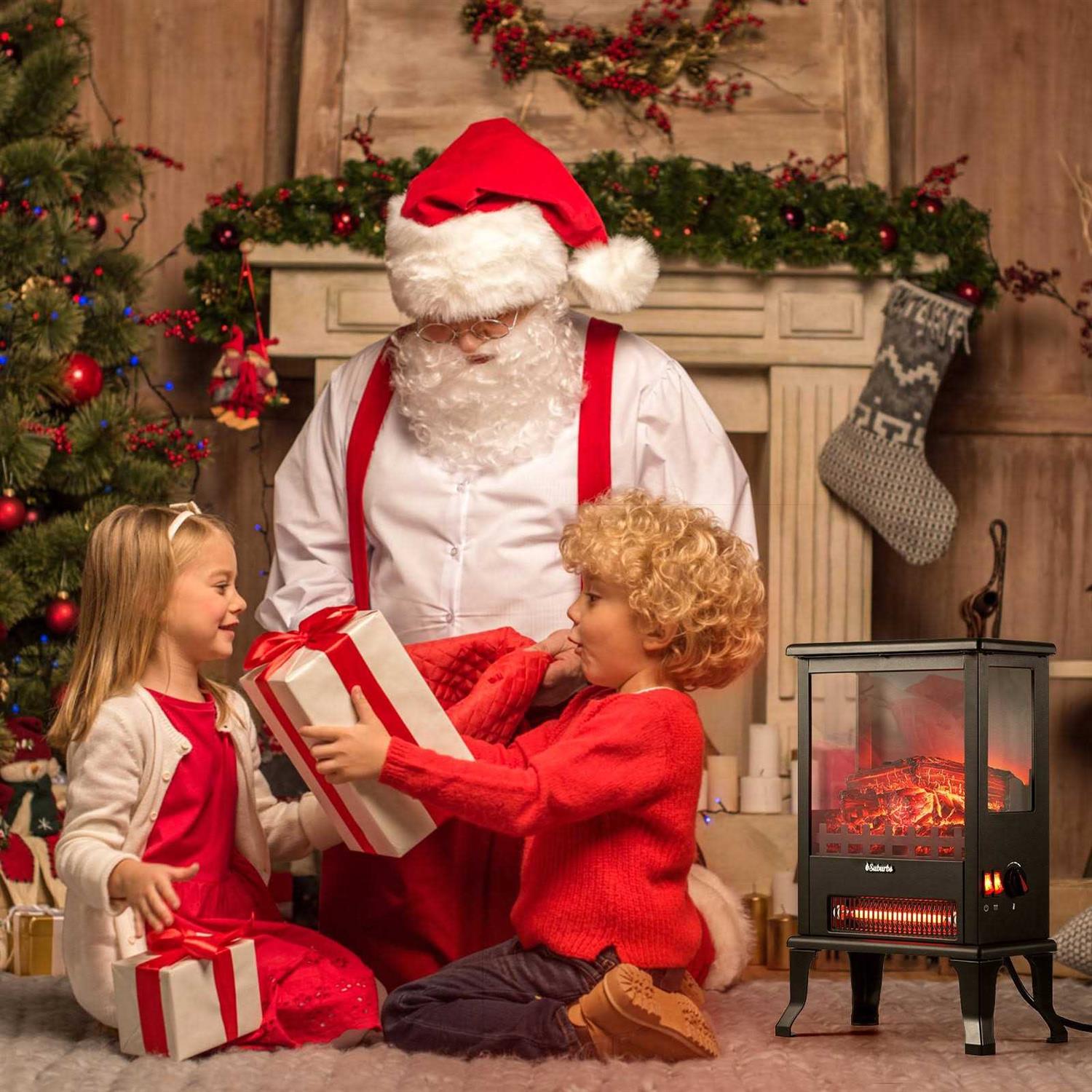 TURBRO Suburbs TS17Q Infrared Electric Fireplace Stove 19 Freestanding Stove Heater with 3-Sided View - Image 4