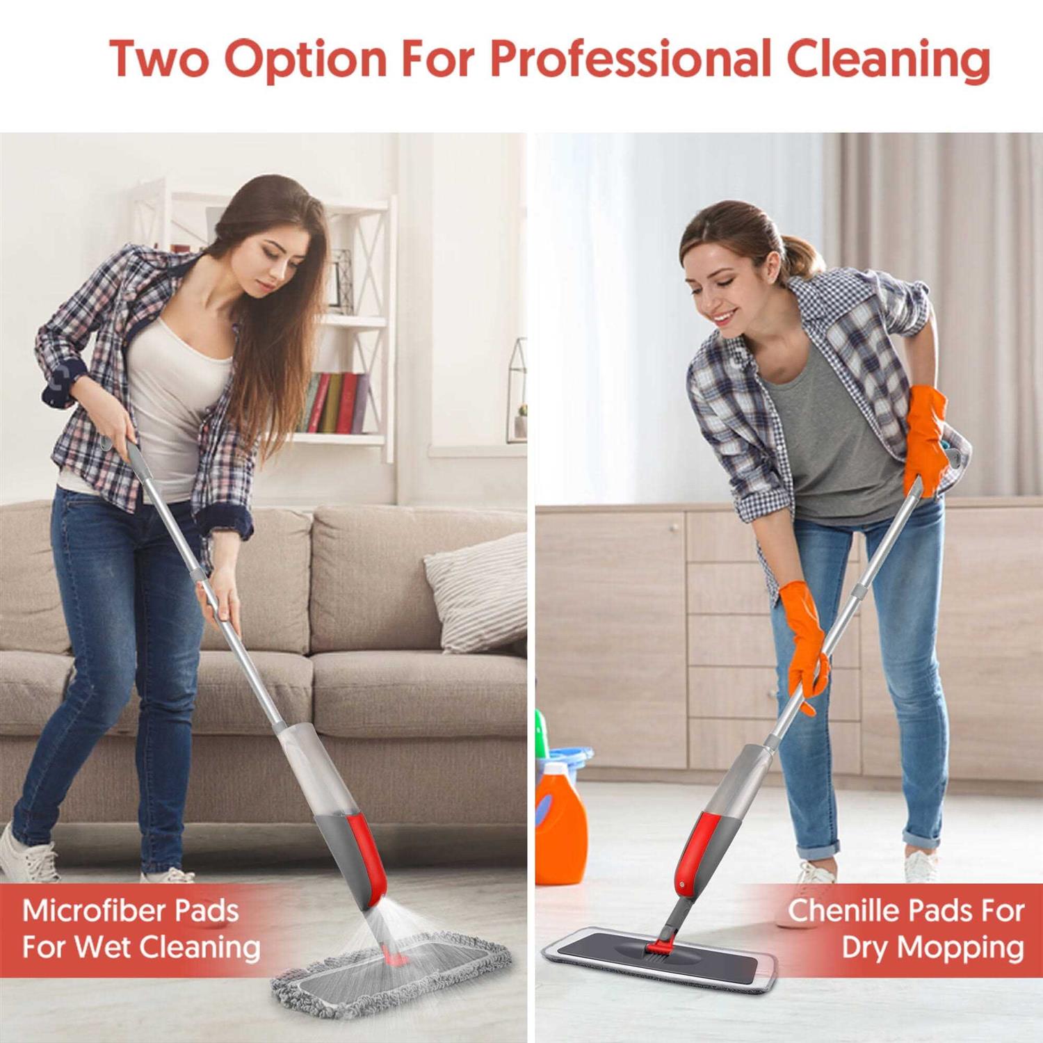 Sugarday Microfiber Spray Mops for Floor Cleaning Wet Dry Dust Hardwood Kitchen Floor Mop - Image 3