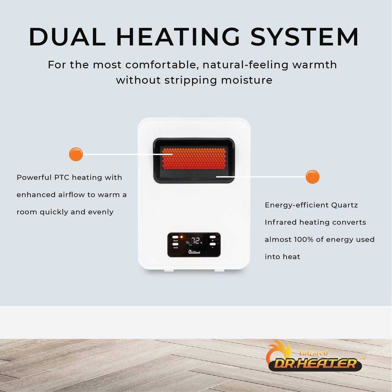Dr. Infrared Heater Wall Mount or Portable Space Heater DR-908 - Image 4