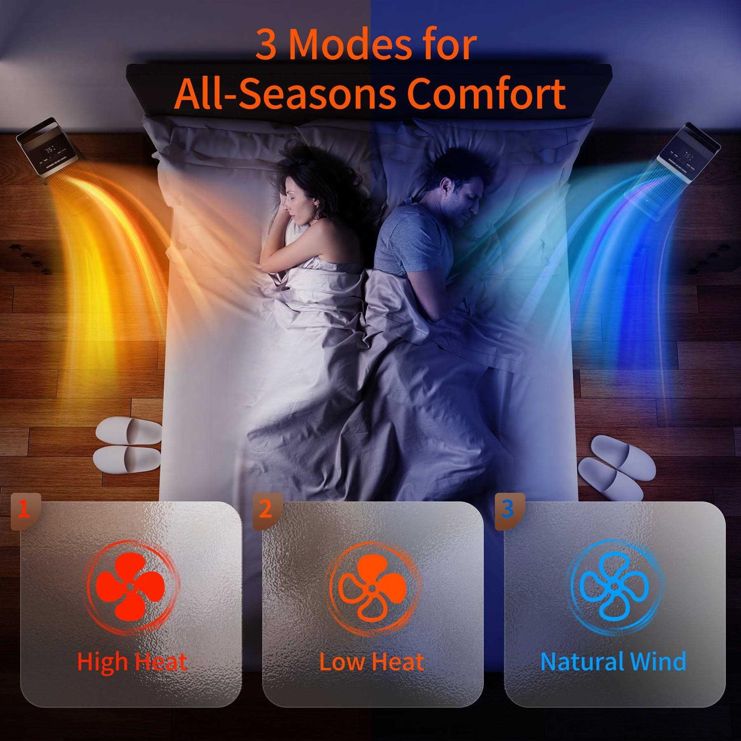 Alrocket 1500w Ceramic Heater 90'' Oscillating with Thermostat and Remote Control - Image 5