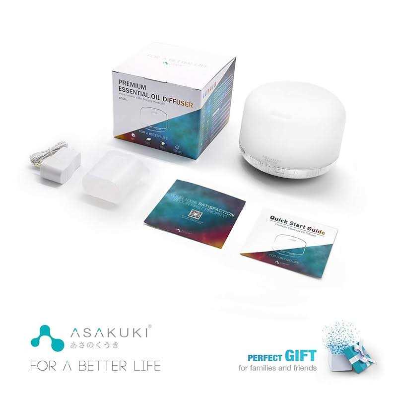 ASAKUKI 500ml Premium Essential Oil Diffuser with Remote Control 5 in 1 Ultrasonic Aromatherapy Fragrant Oil Humidifier Vaporizer - Image 3