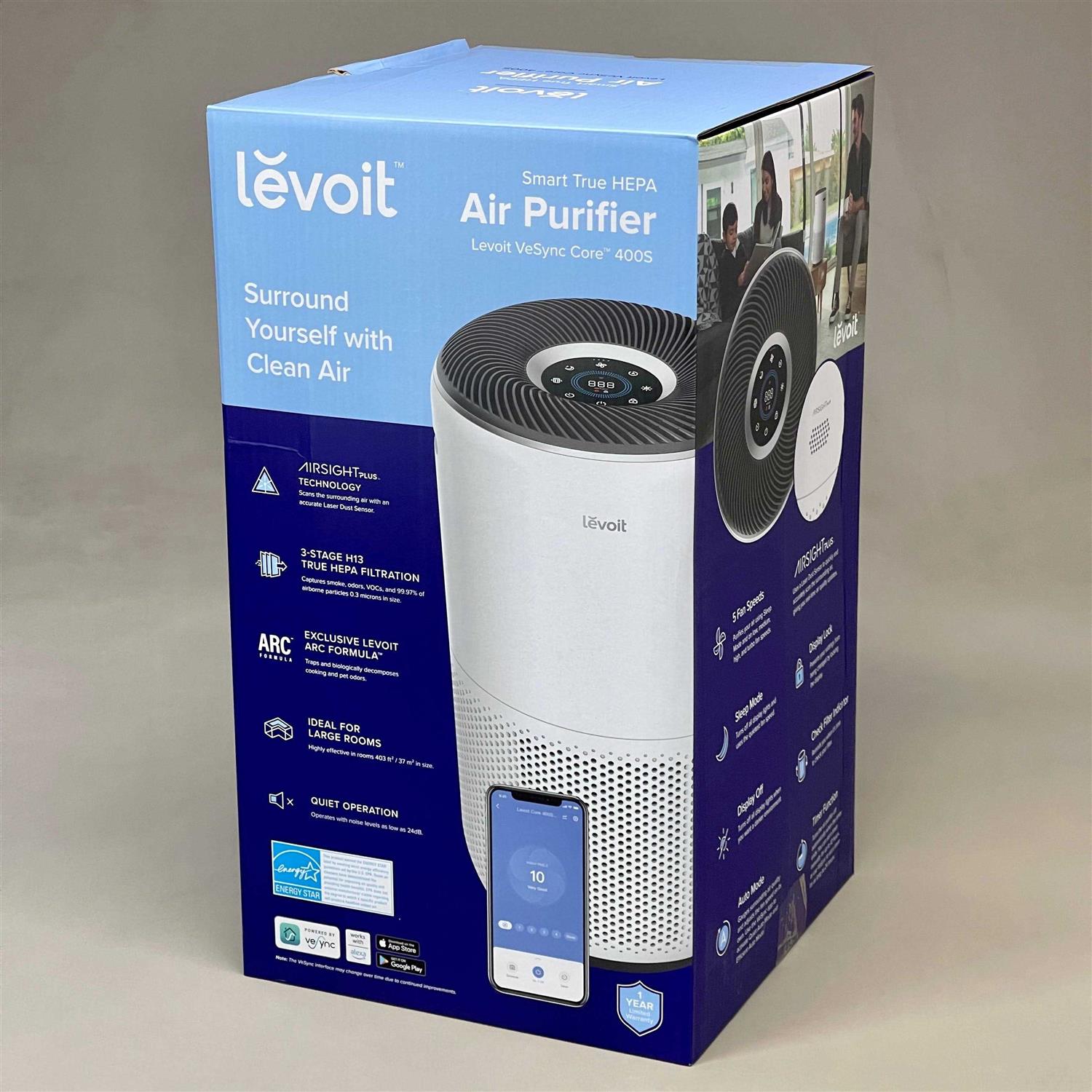 F19 Levoit Luftreiniger für Allergiker, H13 Hepa Core 400S. LEVOIT. Luftreiniger. 81004337368500. - Image 3