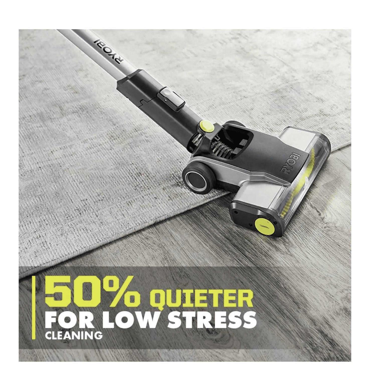 RYOBI ONE+ 18V Cordless Stick Vacuum Cleaner Kit with 4.0 Ah Battery and Charger - Image 3