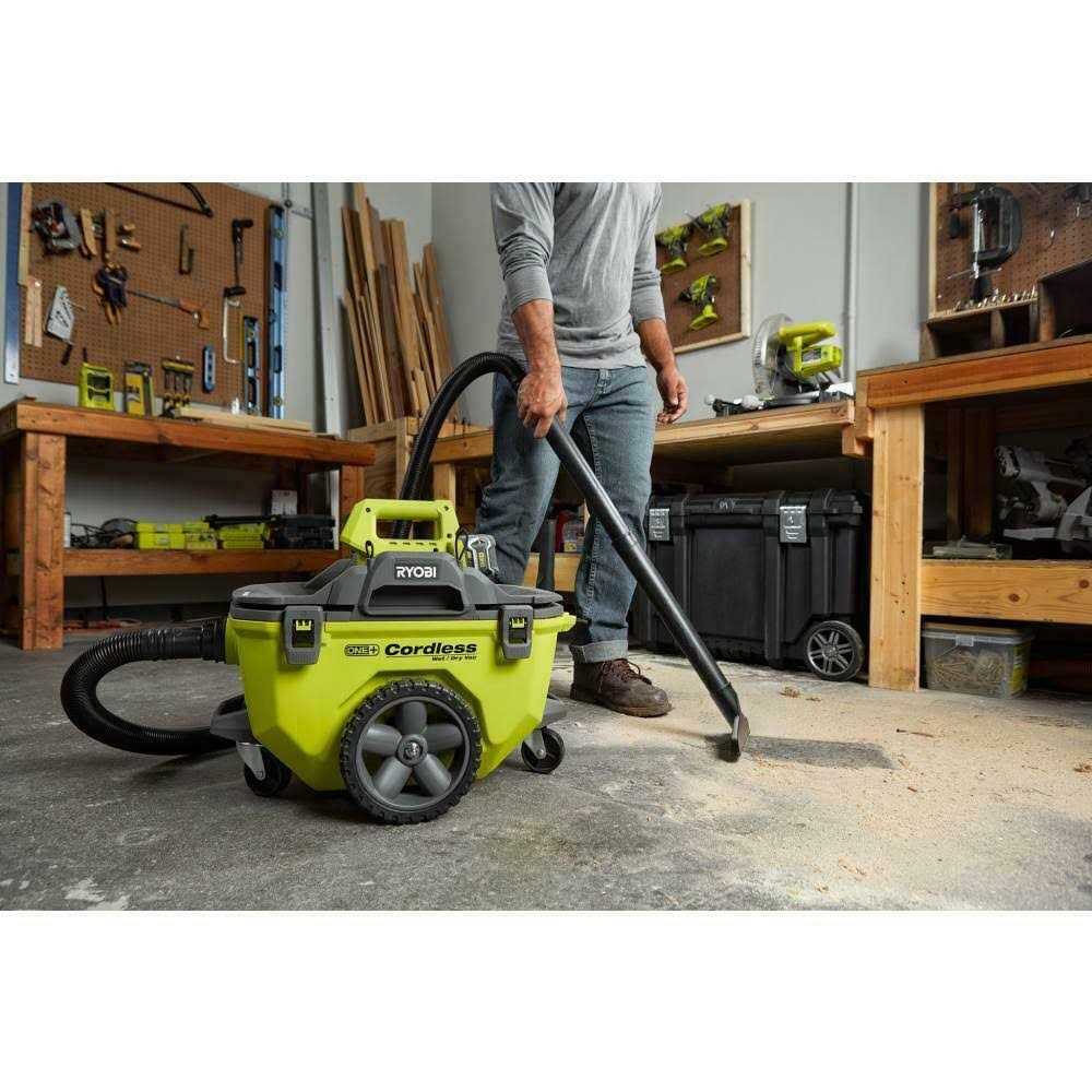 Ryobi 18-Volt ONE+ 6 Gal. Cordless Wet/Dry Vacuum with Hose, Crevice Tool, Floor Nozzle and Extension Wand - Image 5
