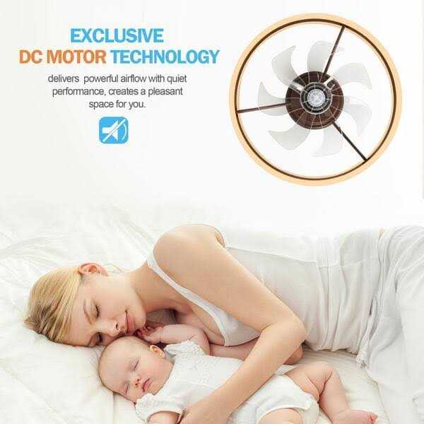 Oaks Aura 20 in. Integrated LED Indoor Brown Modern Flush Mount Low Profile Ceiling Fan with Light DC2002-K - Image 3
