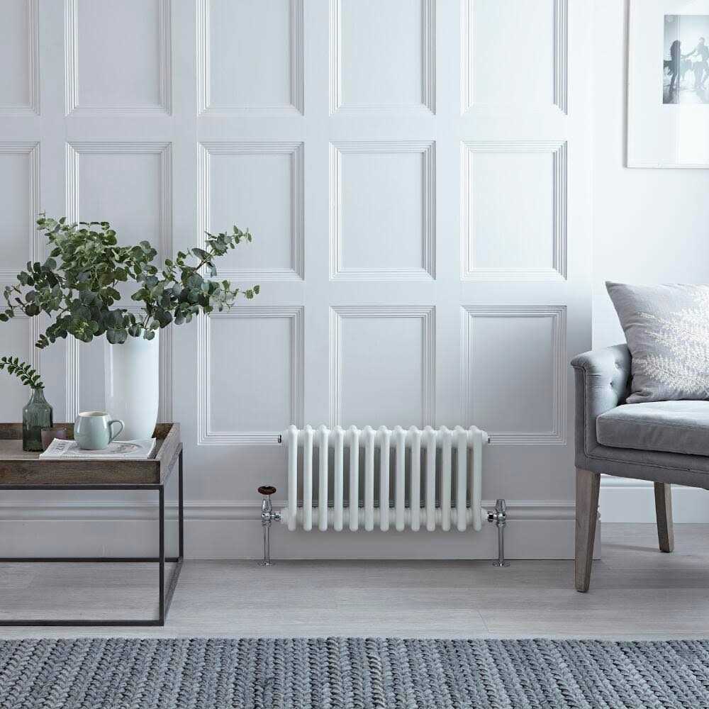 Regent White Horizontal Traditional Cast-Iron Style Radiator - Image 3