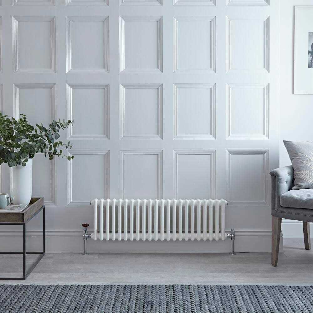 Regent White Horizontal Traditional Cast-Iron Style Radiator - Image 4