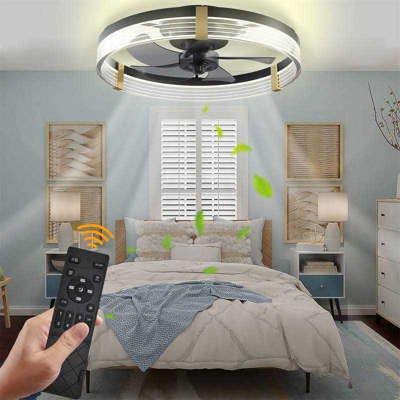 GOSONKT Low Profile Ceiling Fan with Lights Flush Mount Ceiling Fans with Remote Control - Image 3