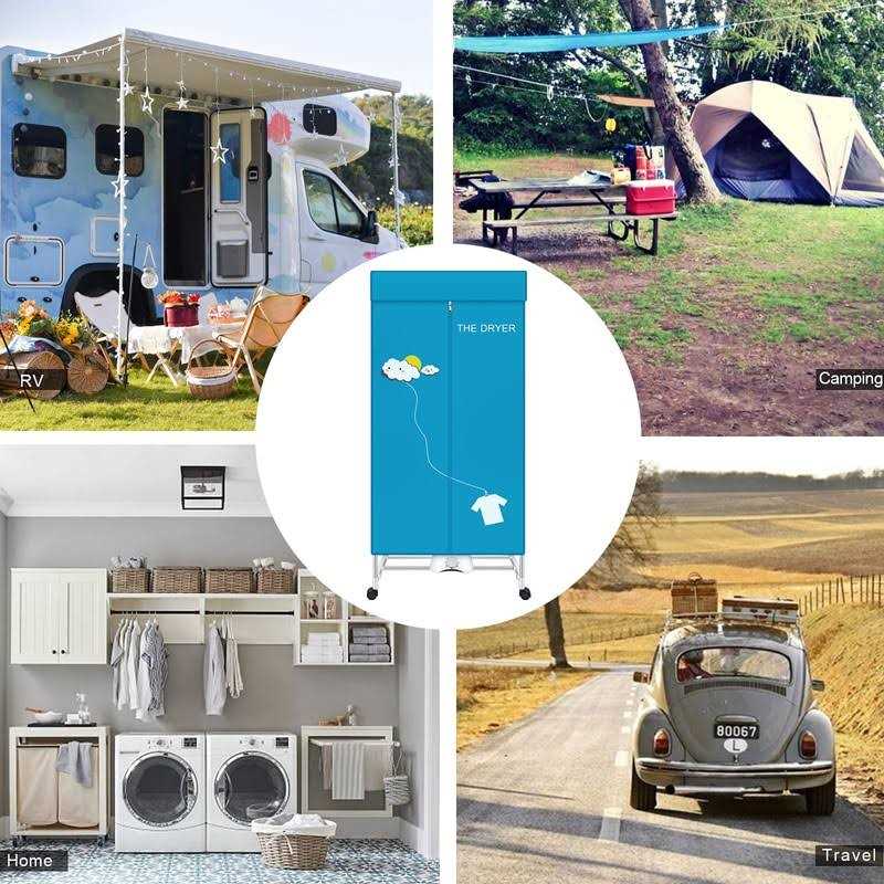 Xiaqing Portable Dryer,110V 1000w Electric Clothes Dryer Machine Double layer Stackable Clothes Drying Rack for Apartments - Image 3