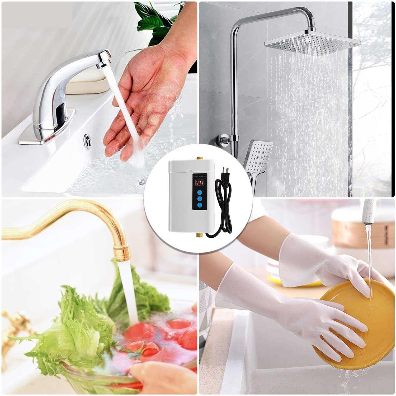 Tankless Electric Water Heater 110V 3000W Under Sink On Demand Instant Hot Water Heater for Kitchen Bathroom Washing - Image 3