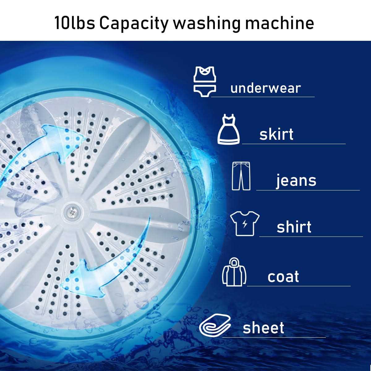Full-Automatic Washing Machine 7.7 lbs Washer/Spinner Germicidal UV Light - Image 3