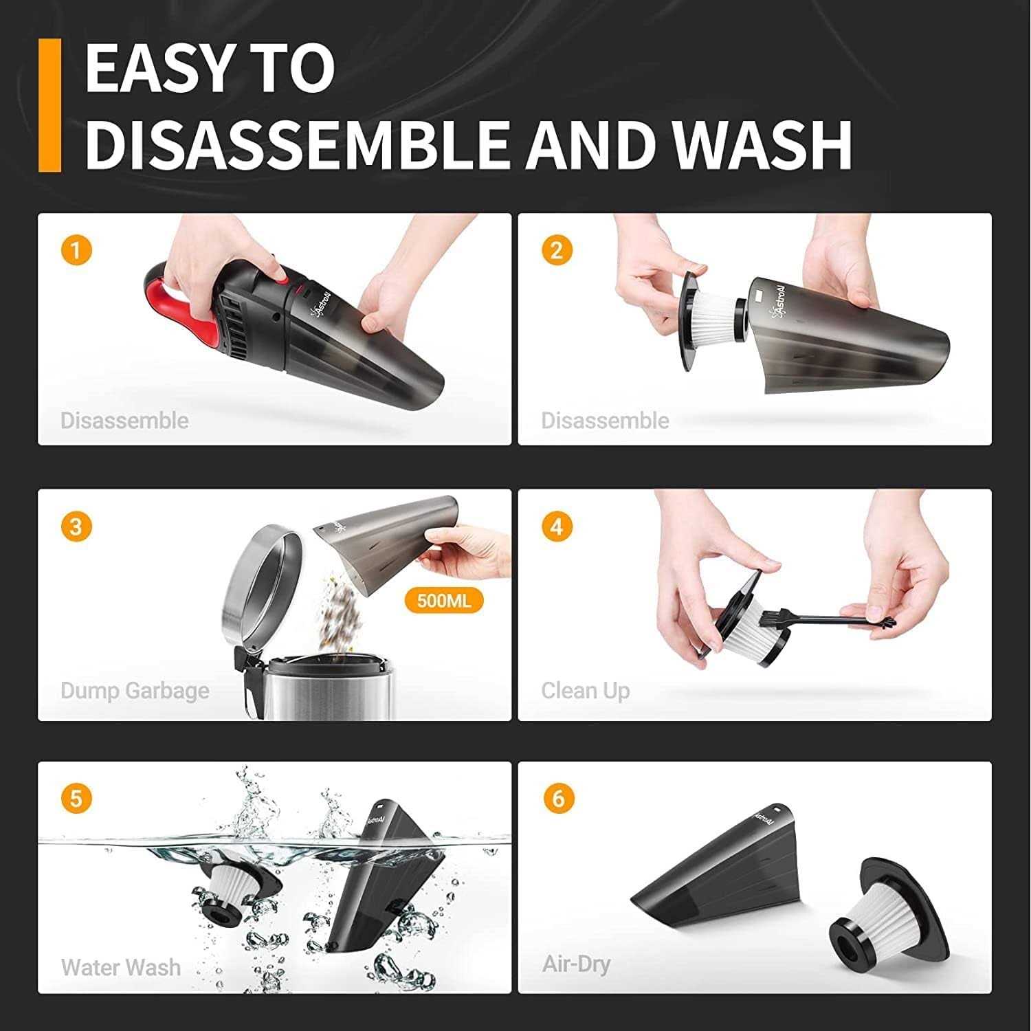 AstroAI Car Vacuum Portable Vacuum Cleaner for Deep Cleaning AstroAI - Image 3