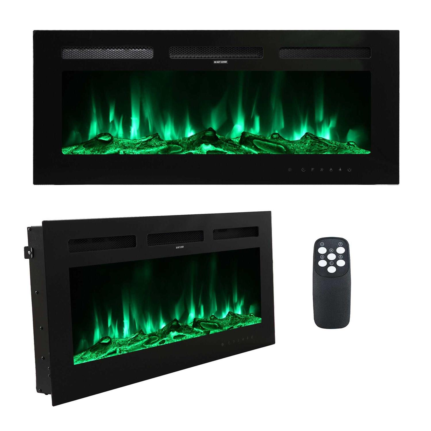 Mondawe 36-in W Black Fan-forced Electric Fireplace OR-M6836B-TR - Image 4
