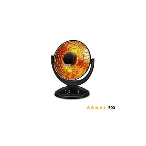 Kismile Oscillating Parabolic Space Heater with Thermostat and Timer, Radiant Dish Heater with Tip-Over and Overheating Protection For Indoor Use - Image 5
