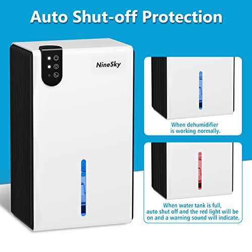 NineSky Dehumidifier for Home 85 OZ Water Tank Dehumidifiers for Bathroom Bedroom with Auto Shut Off7 Colors Led Light - Image 4