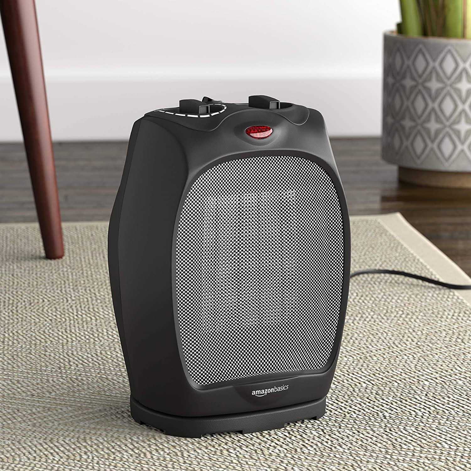 Basics 1500W Ceramic Personal Heater with Adjustable Thermostat - Image 3