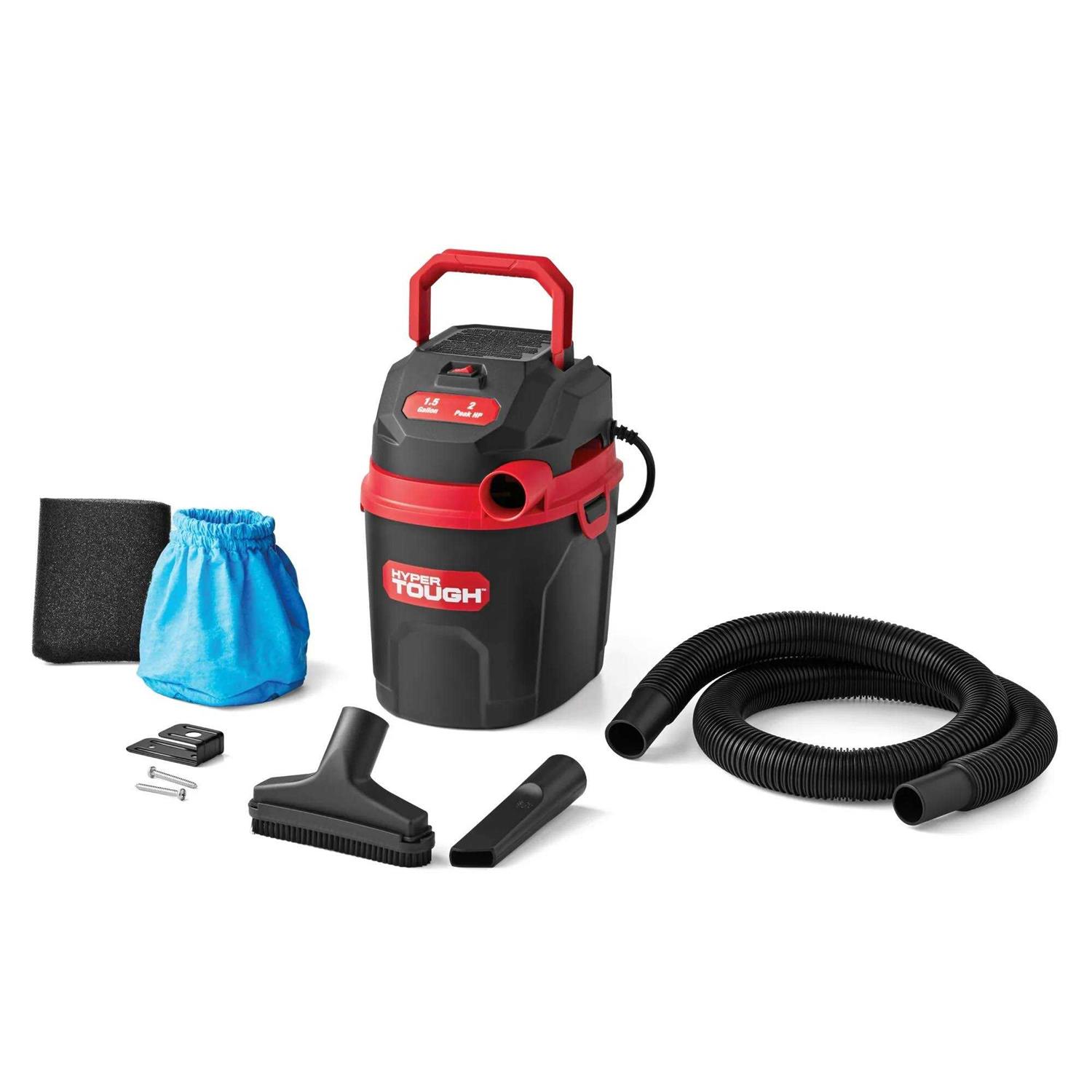 Hyper Tough 1.5 Gallon 2 Peak HP Poly Wet/Dry Vacuum VH105 3502 - Image 3