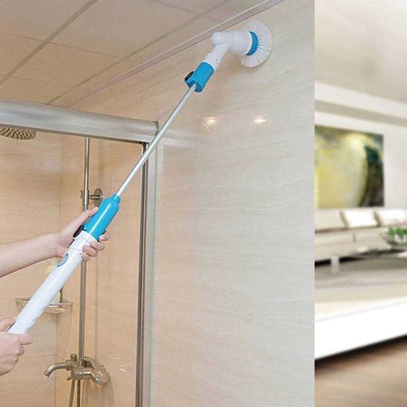 Electric Spin Scrubber, 2023 New Cordless Shower Scrubber with 8 Replaceable Brush Heads and Adjustable Extension Handle - Image 4
