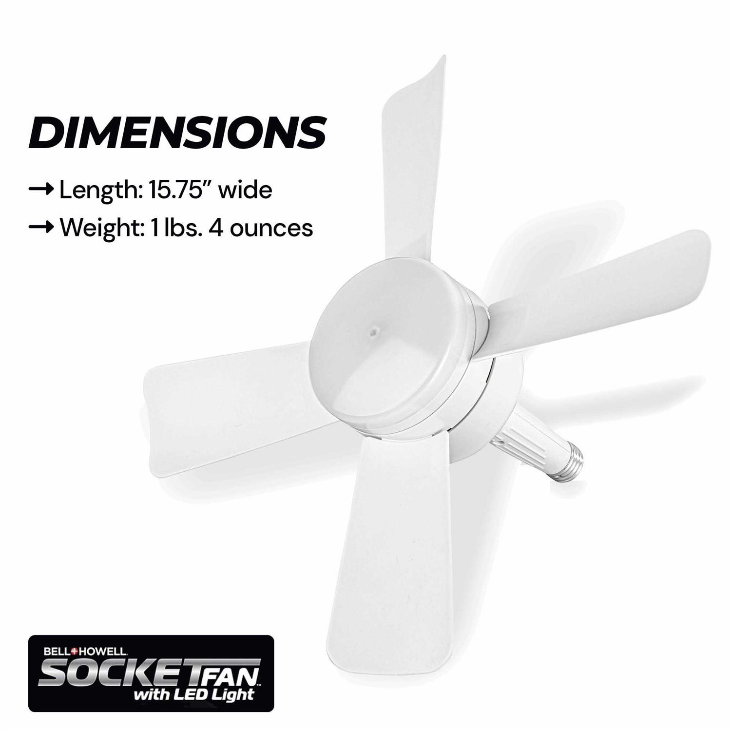 Bell + Howell Socket Fan Ceiling with Light - Image 4