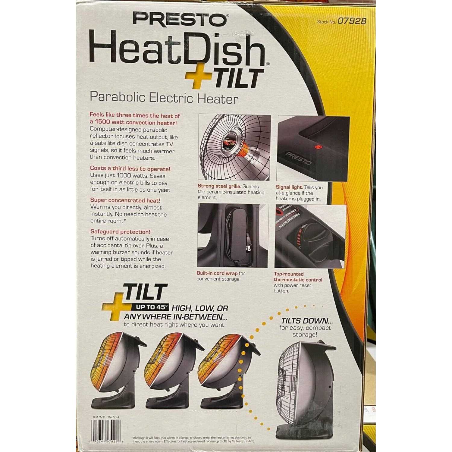Presto HeatDish Plus Tilt Parabolic Heater - Image 4