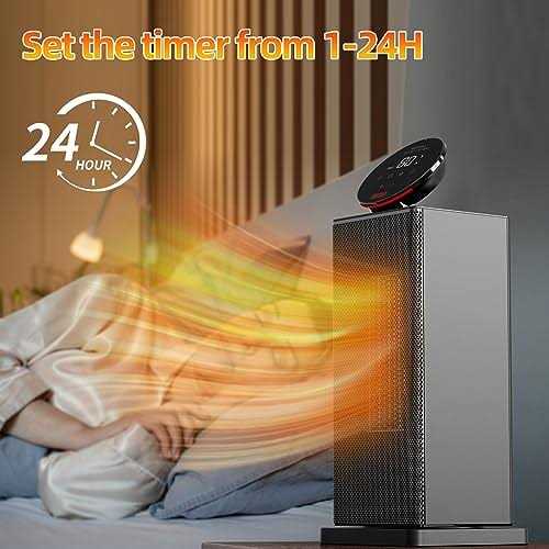 TABYIK Space Heater,1500w Oscillating Heater for Indoor Use With Eco Thermostat,Remote,4 Modes And 24h Timer - Image 4