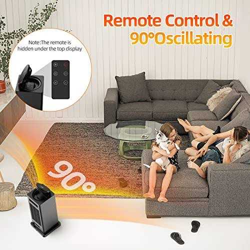 TABYIK Space Heater,1500w Oscillating Heater for Indoor Use With Eco Thermostat,Remote,4 Modes And 24h Timer - Image 5