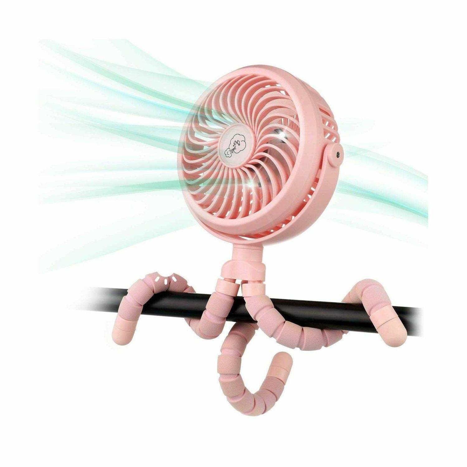 Amacool Battery Operated Stroller Fan Flexible Tripod Clip On Fan with 3 Speeds and Rotatable Handheld Personal Fan for Car Seat Crib Bike Treadmill - Image 5