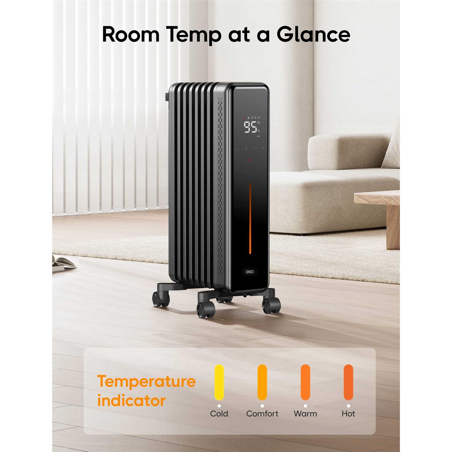 Dreo Radiator Heater 1500W Portable Space Oil Filled with Remote Control - Image 4