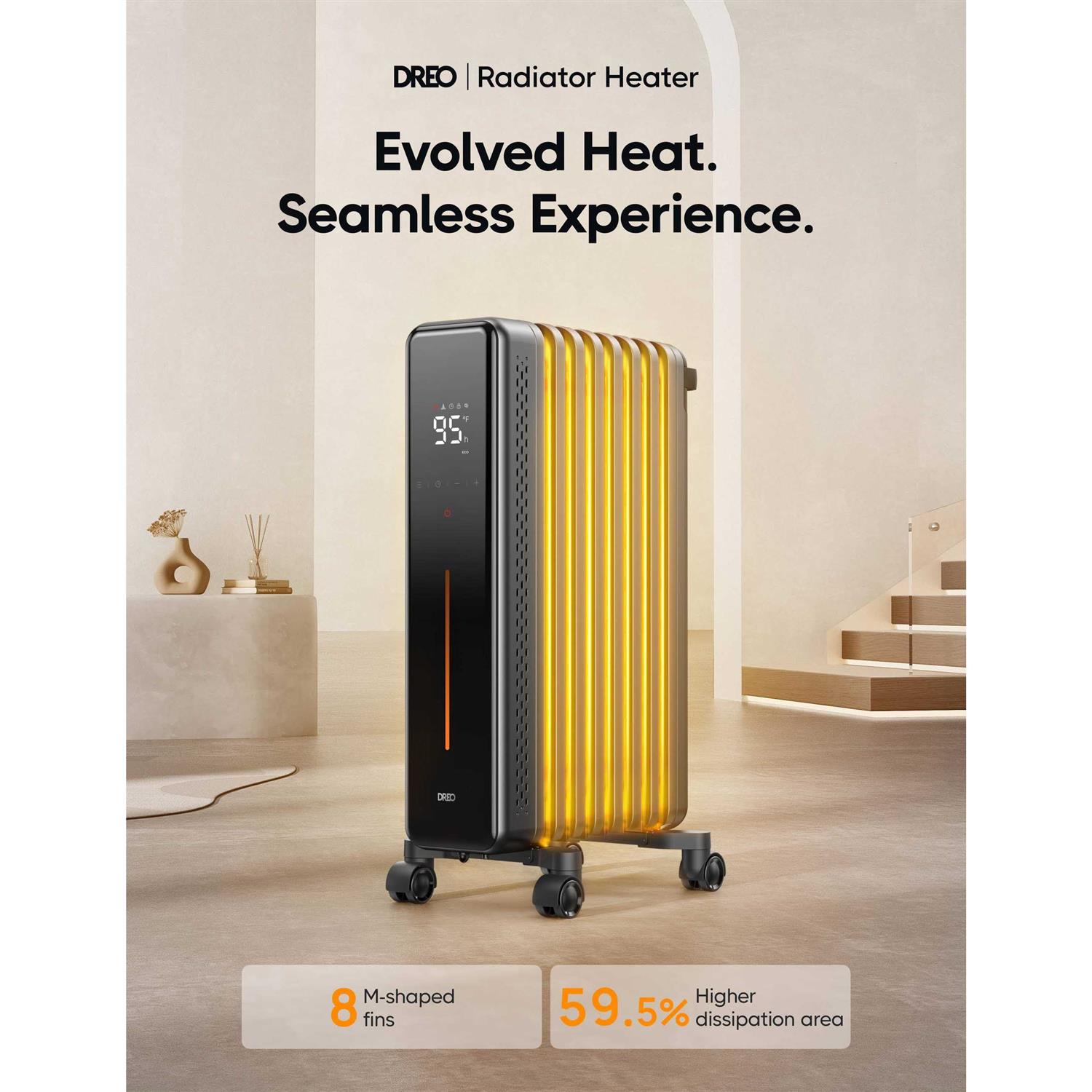 Dreo Radiator Heater 1500W Portable Space Oil Filled with Remote Control - Image 5