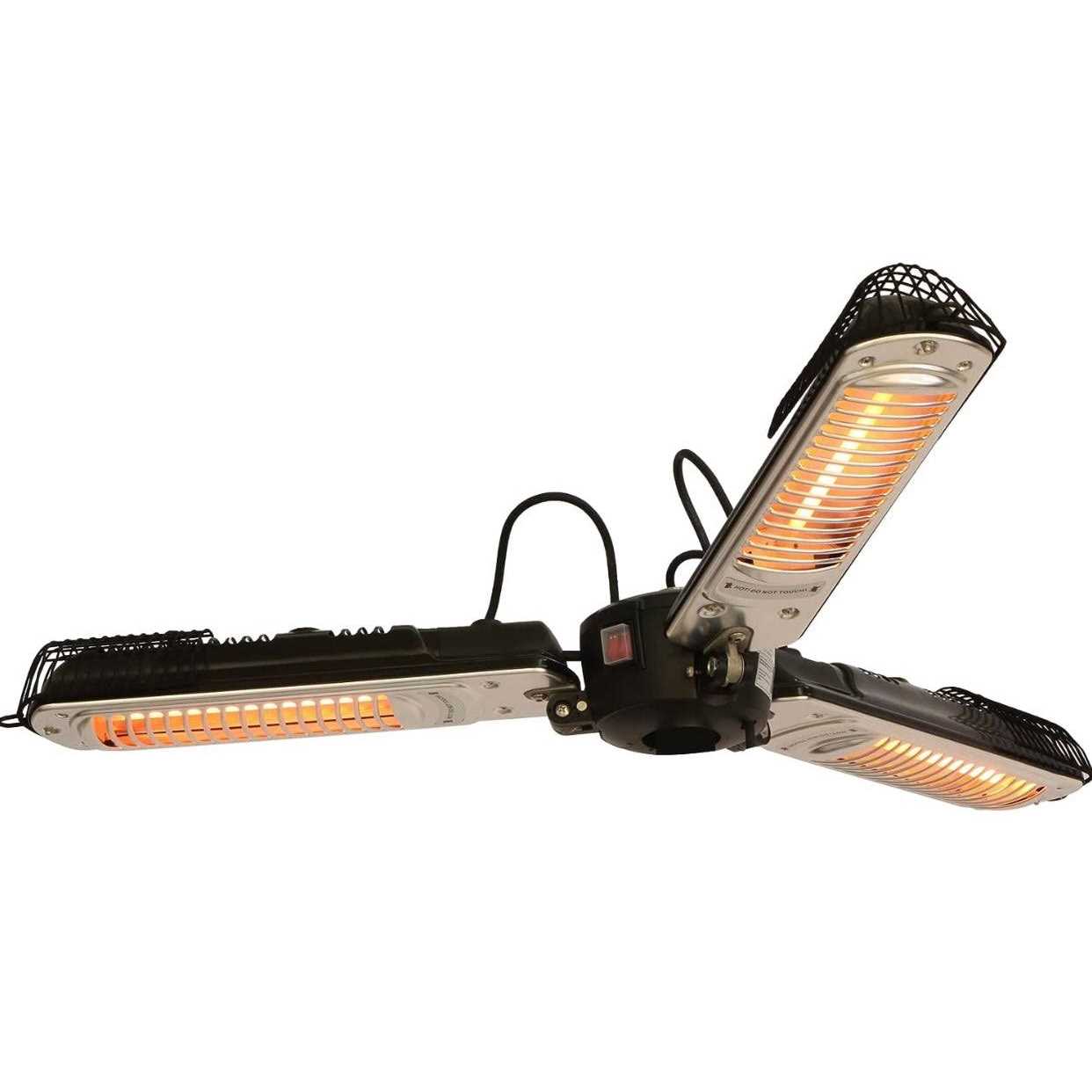 Electric Patio Parasol Umbrella Heater Folding Outdoor Electric Infrared Space Heater with 3 Heating Panels - Image 3