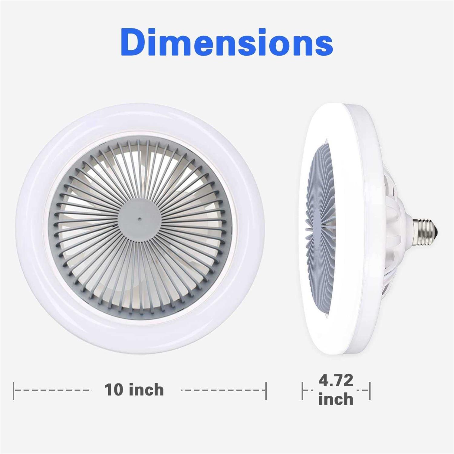 Enclosed Ceiling Fan with Light E26 Screw Standard Bulb Base 10 Light/ 5 Fan - Image 3