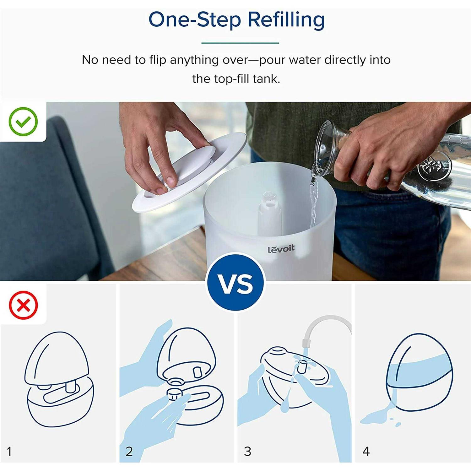 Levoit Ultrasonic Cool Mist Humidifier for Room 3L Top Fill Humidifier for Large Rooms - Image 5